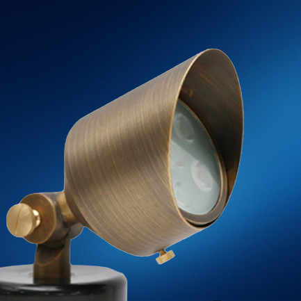 Brass Large Head Landscape Spot Light With Spike, 550 Lumens